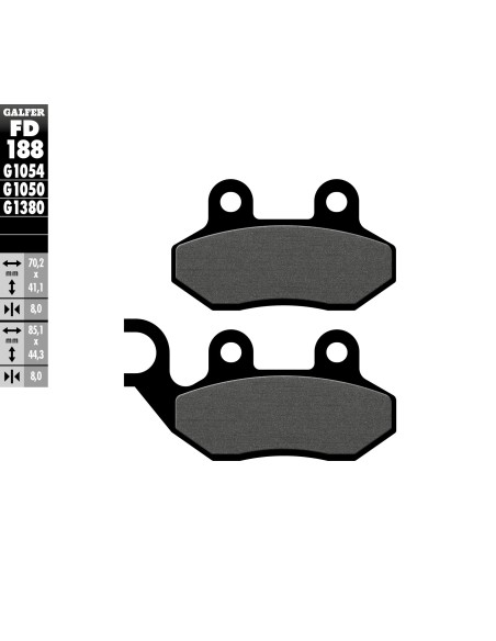 pastillas de freno moto galfer semi metal fd188g10