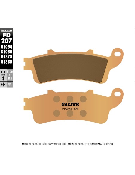 pastillas de freno moto galfer sinter street fd207