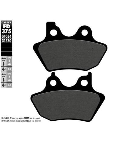 pastillas de freno moto galfer semi metal fd375g10