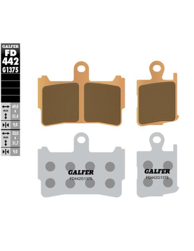 pastillas de freno moto galder sinter sport fd442g