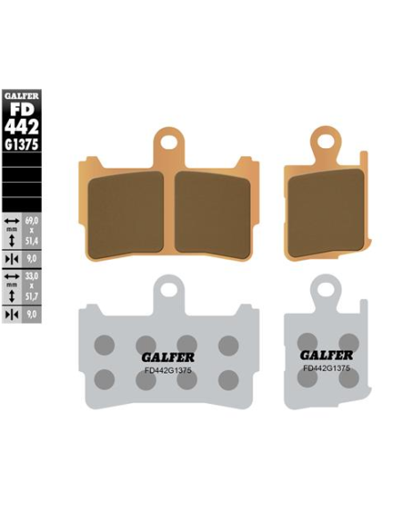 pastillas de freno moto galder sinter sport fd442g