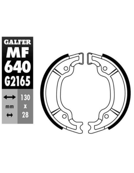 zapatas de freno moto galfer mf640g2165 130x28 mm yamaha tambor