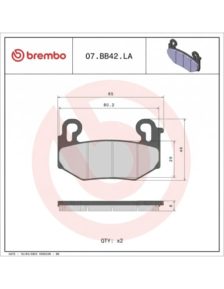 pastillas de freno delanteras brembo 07bb42la sinterizadas para bmw r 1300 gs