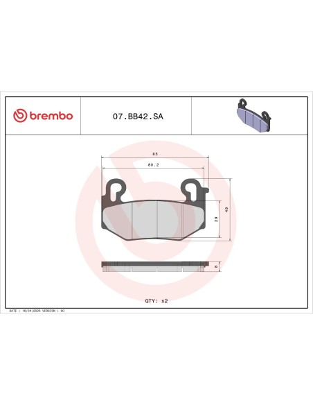 pastillas de freno delanteras brembo 07bb42sa sinterizadas para bmw r 1300 gs