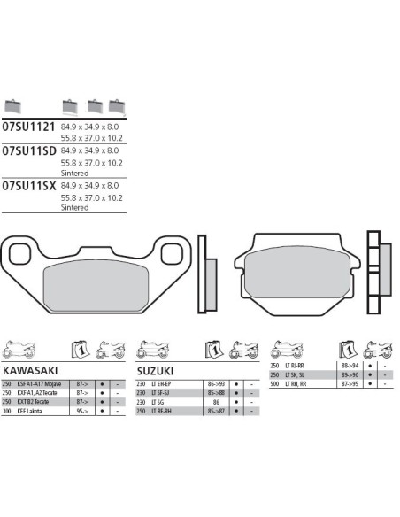 pastillas de freno moto brembo genuinas 07su1132
