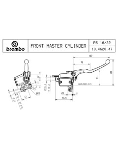 bomba de freno delantero brembo axial ps 16 con deposito 10462047 2