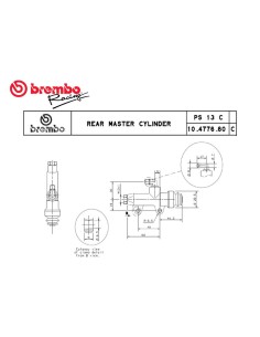bomba de freno trasera brembo ps13c negro 40 mm 10477660 2