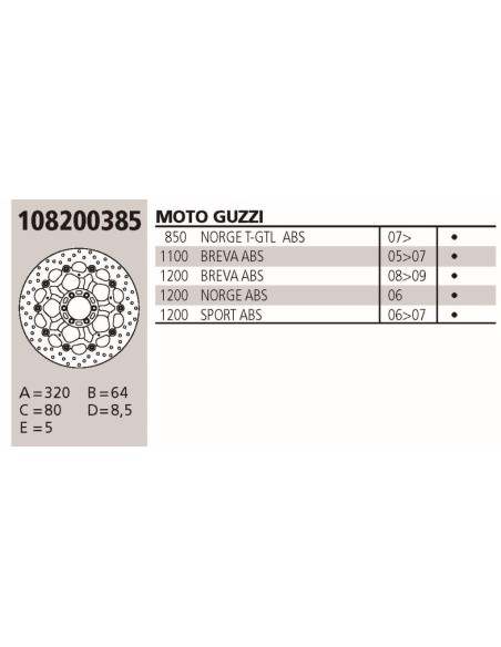 disco brembo genuine guzzi breva 1 0 108200385