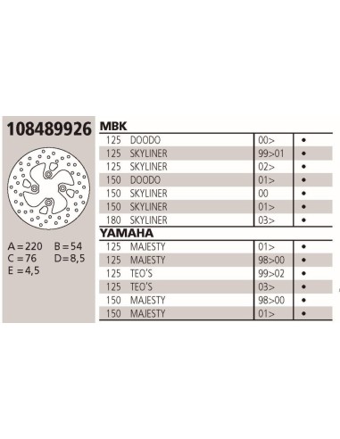 disco brembo genuine yamaha125 150 majesty 108489926