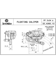 pinza de freno delantera brembo ktm 22a36013 pf2x24 off road 2