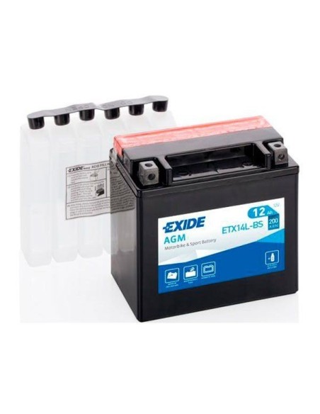 bateria para moto exide agm mc dry ytx14 bs