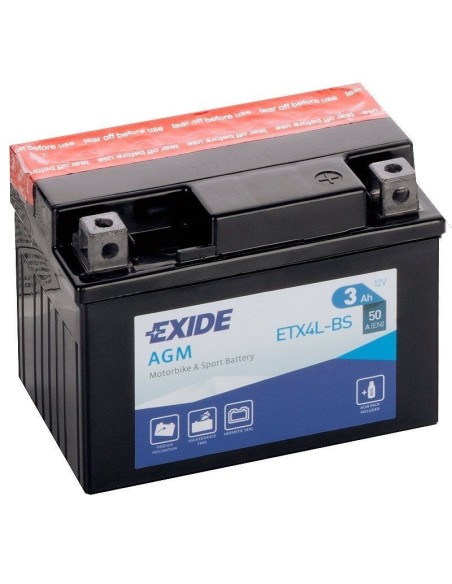 bateria para moto exide agm mc dry ytx4l bs