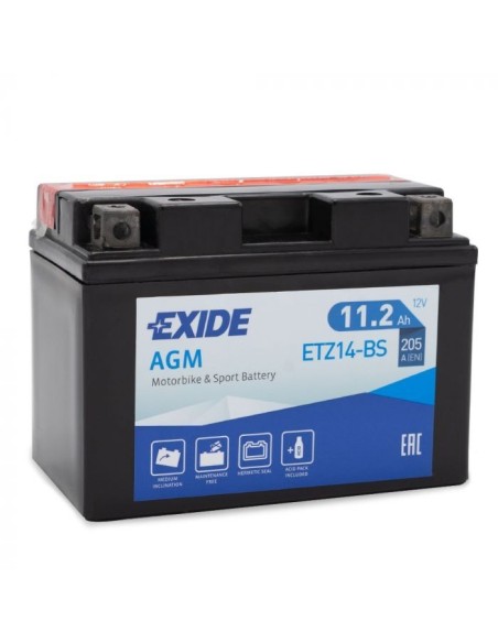bateria para moto exide agm mc dry ytz14s bs