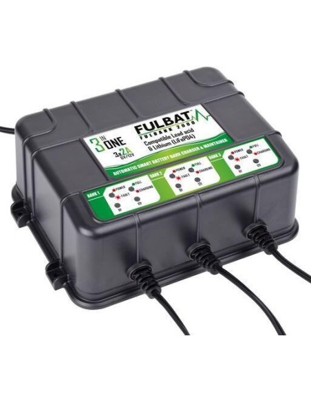 cargador de bateria fulbat triple estacion de carga fulbank 75047