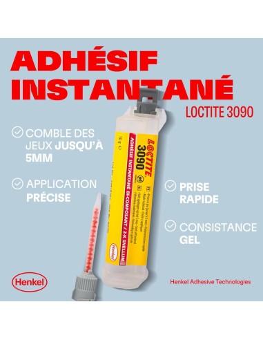 adhesivo instantaneo bicomponente loctite 3090 1379598 en jeringa doble 10 g 1 g