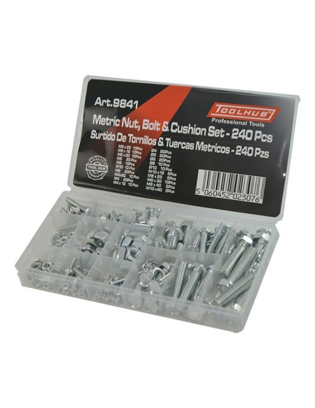 surtido tornillos y tuercas metricas toolhub 9841 para moto automocion 240 pzs
