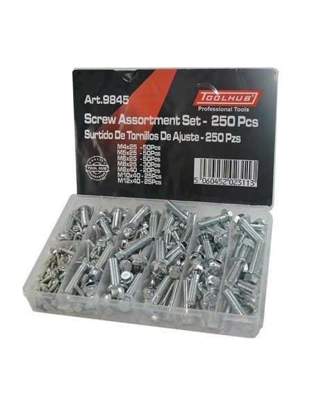surtido tornillos metricos toolhub 9845 para moto automocion 250 pzs