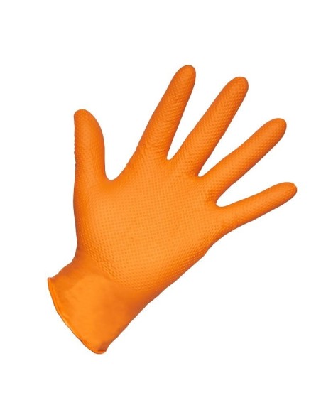 guantes de nitrilo d10020 dune naranjas diamantados 100 uds