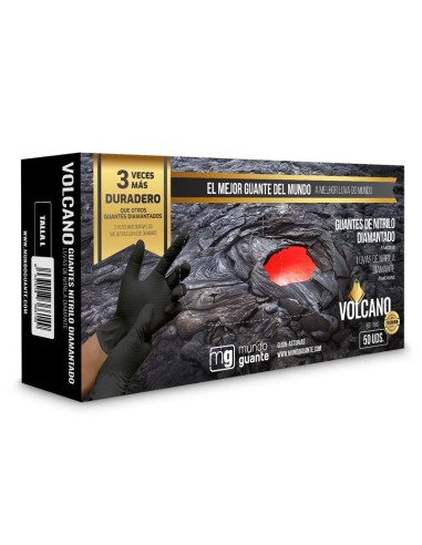 guante de nitrilo diamantado 9980 volcano negro 100 unidades