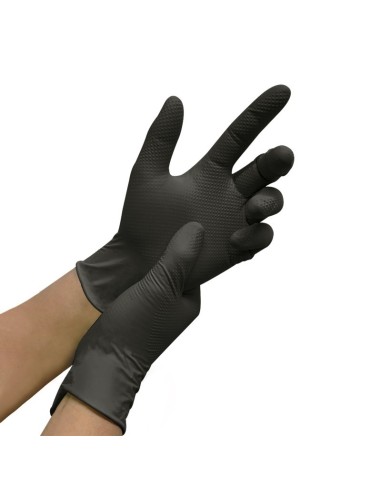 guante de nitrilo diamantado 9980 volcano negro 100 unidades