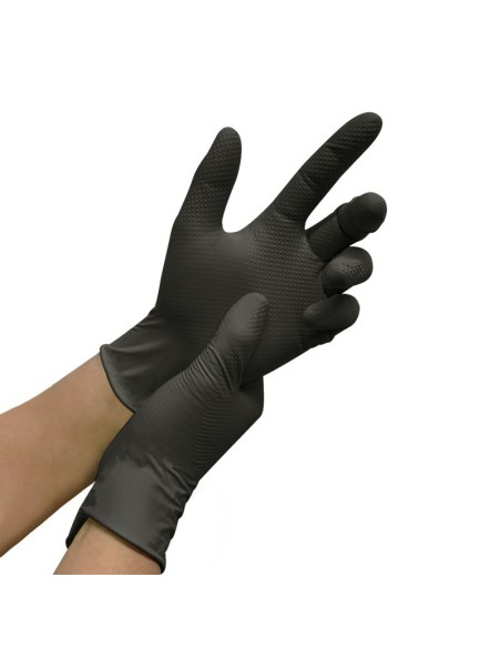 guante de nitrilo diamantado 9980 volcano negro 100 unidades