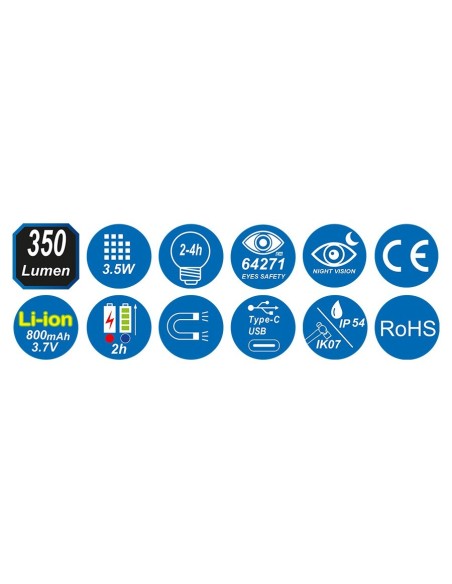 linterna led de bolsillo cob de 3 w y smd de 1 2 w 350 y 120 lm king tony 9ta282a