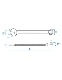 llave mixta 19 mm king tony 106019 cromo vanadio din 3113a 2