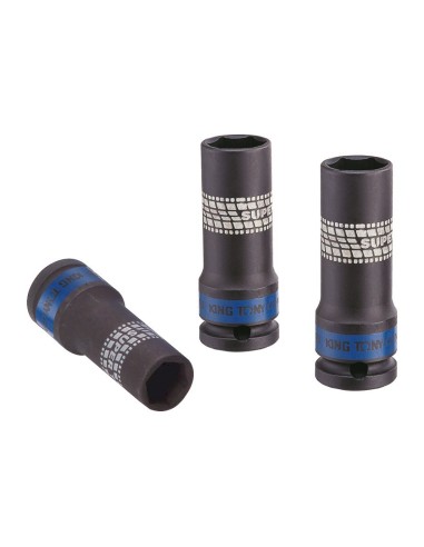 juego de 3 vasos de impacto metricos largos de 1 2 pulgadas sobre carril king tony 4403mp