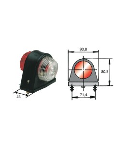 piloto de posicion rinder 615 bicolor con cuerpo de goma 12 24 v 2
