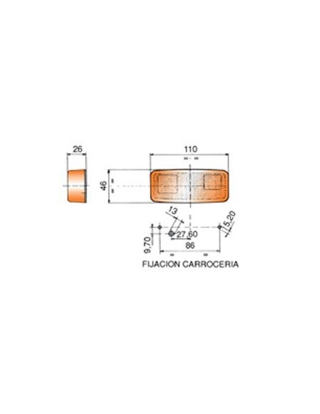 luz de posicion lateral rinder 17000 ambar con catadioptrico 12 24 v
