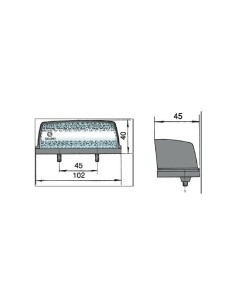 luz de matricula rinder 965 12 24 v con lampara de 5 w 2