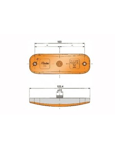 luz de posicion lateral rinder 71500 led ambar con catadioptrico 12 24 v 2
