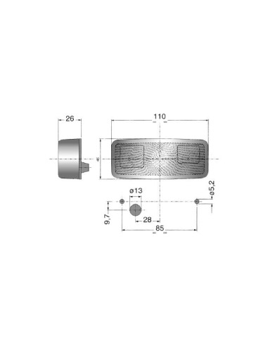 luz de posicion rinder 170r trasera roja con catadioptrico 12 24 v