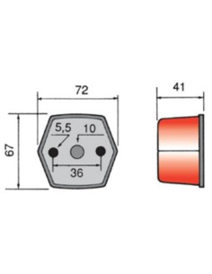 luz de posicion rinder 870 trasera roja con catadioptrico 12 24 v 2