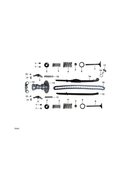 cadena de distribucion gy6 12590 eslabones zairon zs3