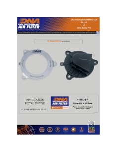 complemento filtro de aire dna para royal enfield super meteor 650 tc re65cr23 s2 2