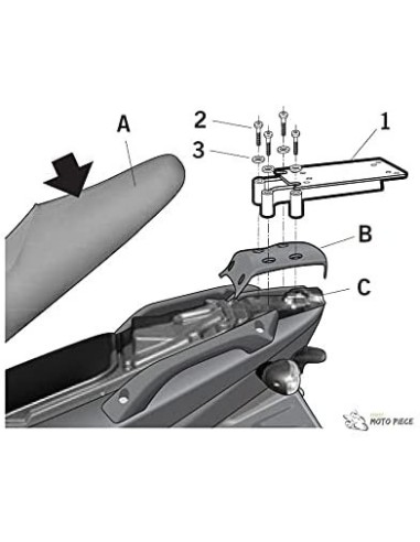 fijacion shad para maleta superior moto gilera runner 50sp vx g0rn56st