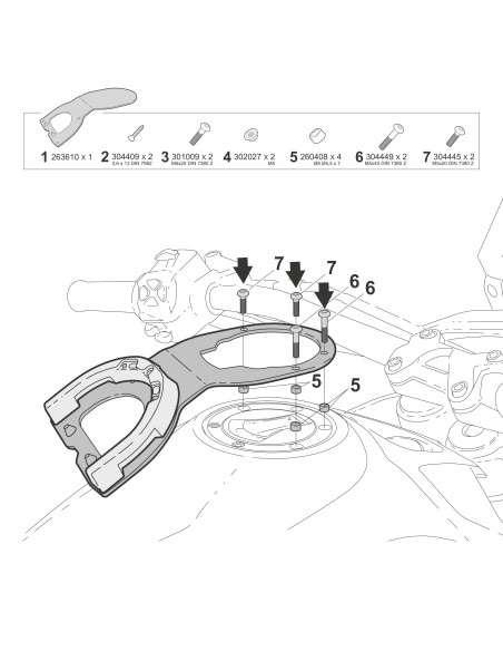 fijacion click system shad m012cs para bolsa de deposito moto guzzi v85 tt