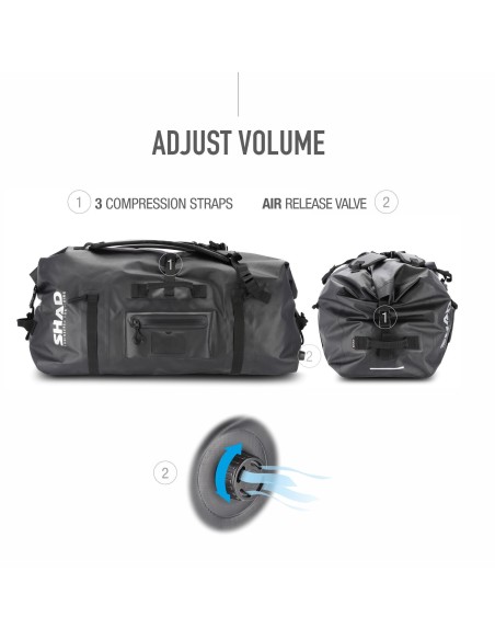 mochila trasera impermeable shad x0sw80 70 l 700 350 310 mm
