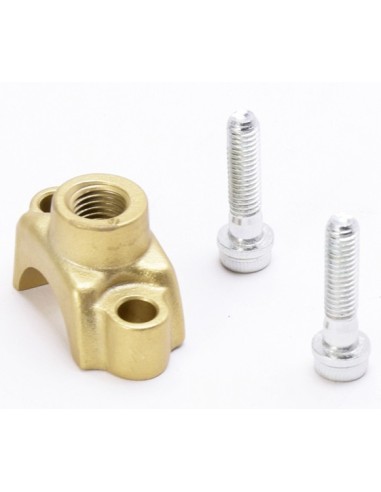 abrazadera de manillar brembo 110437256 dorada con soporte para espejo m10x1 25