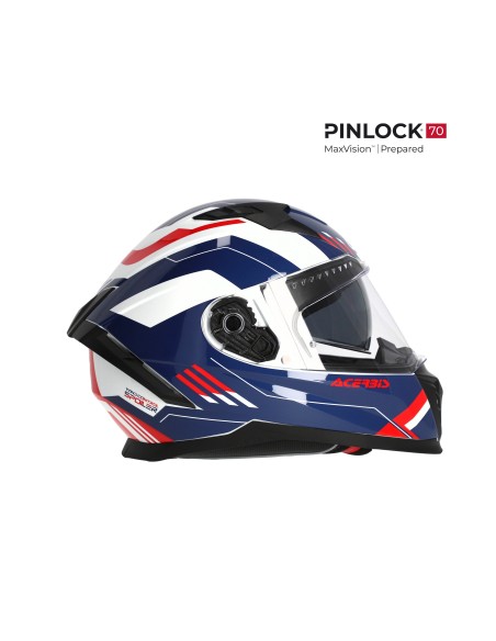 casco integral acerbis x way graphic homologacion 22 06 blanco azul y rojo 0026016 034