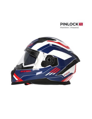 casco integral acerbis x way graphic homologacion 22 06 blanco azul y rojo 0026016 034