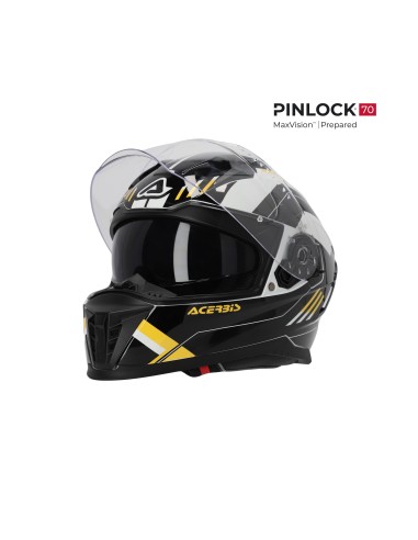 casco integral acerbis homologacion 22 06 negro y amarillo 0026016 318 talla s