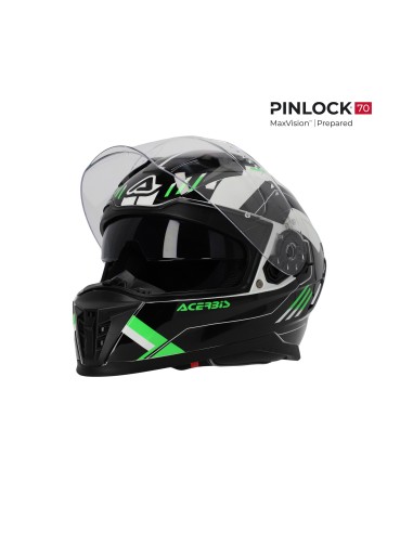 casco integral acerbis homologacion 22 06 negro y verde 0026016 325 talla s
