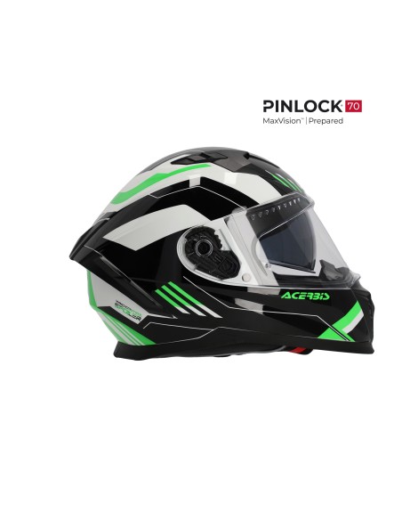 casco integral acerbis homologacion 22 06 negro y verde 0026016 325 talla s