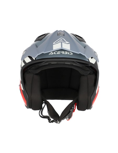 casco acerbis jet aria graphic sport 22 06 color gris y rojo mate talla xs