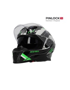 casco integral acerbis homologacion 22 06 negro y verde talla xl 0026016 325 2