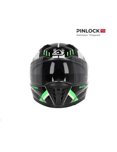 casco integral acerbis homologacion 22 06 negro y verde talla xl 0026016 325