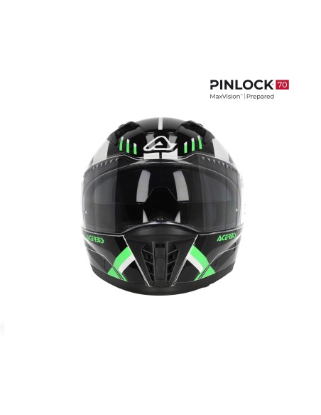 casco integral acerbis homologacion 22 06 negro y verde talla xl 0026016 325