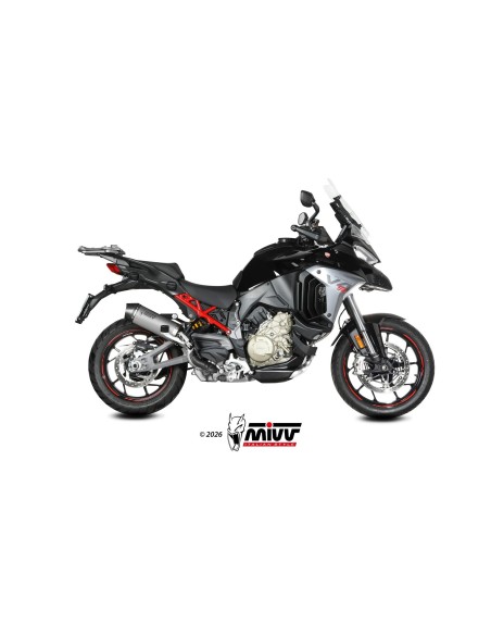 silencioso mivv 2x1 oval titanium con tapa de carbono ducati multistrada v4 v4s 2025 26